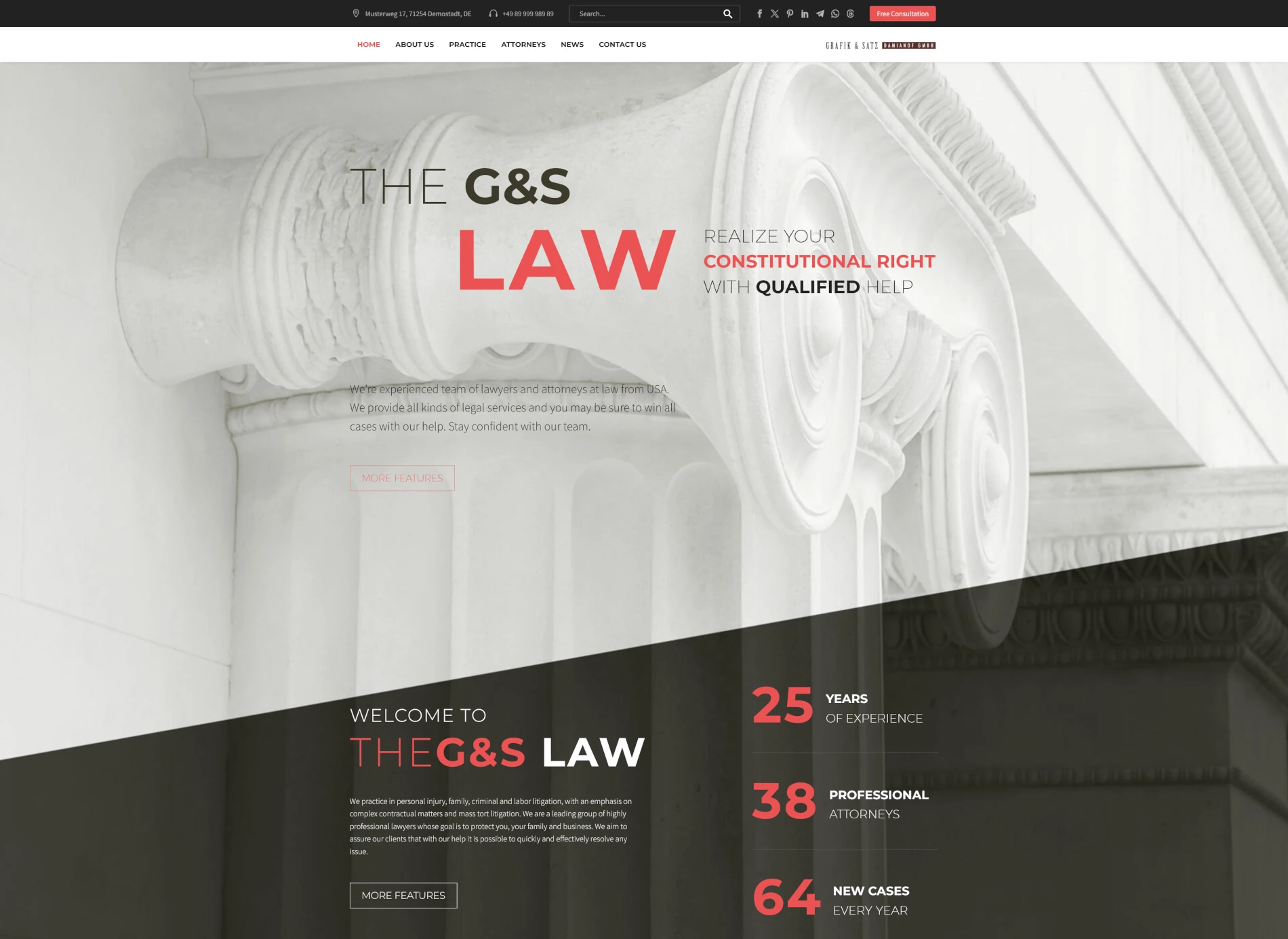 DEMO 70 – Grafik und Satz Damianof GmbH – Law _ Finance _ Business